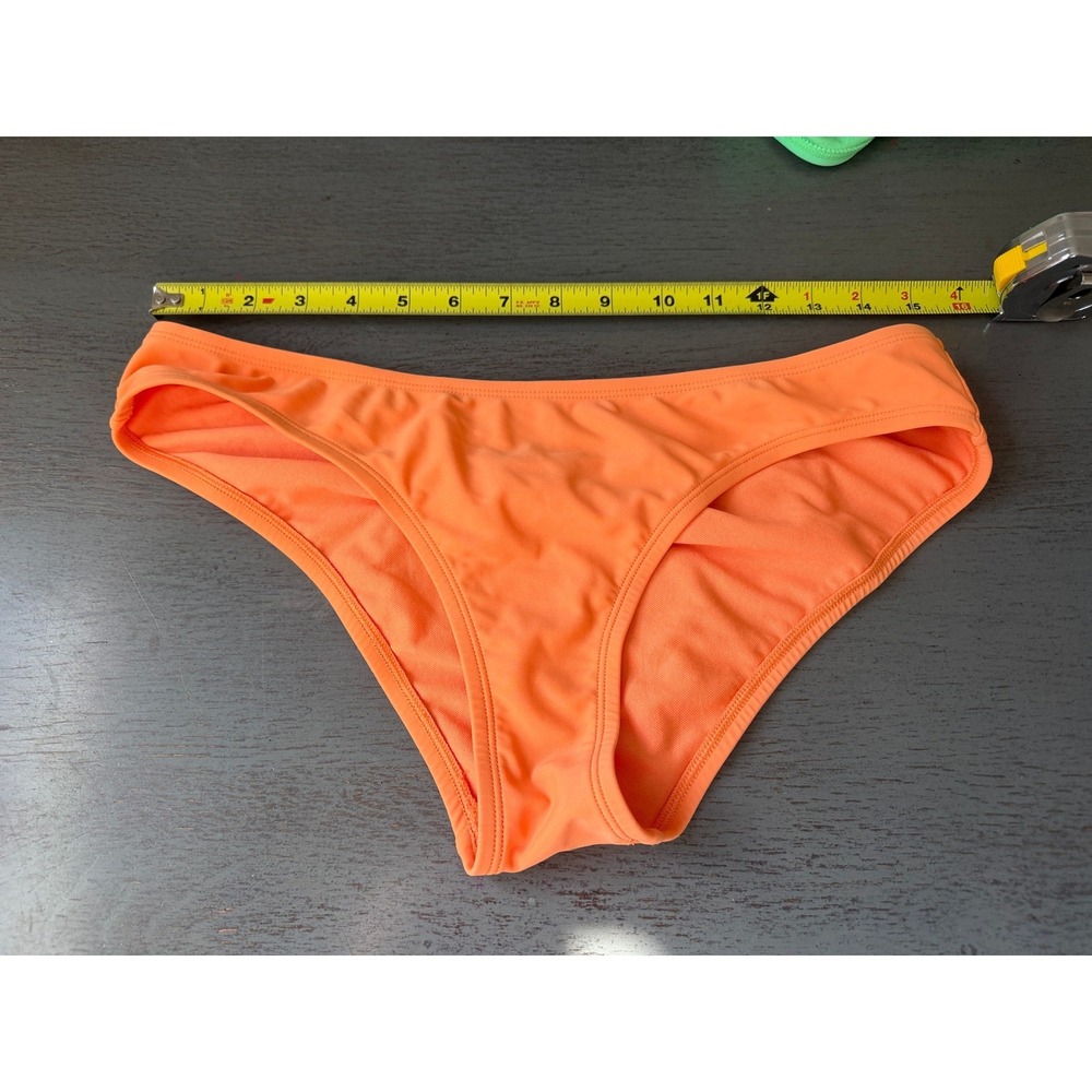 Kona Sol Womens Bikini Bottom Orange Solid Low Rise Swim Separate Size M